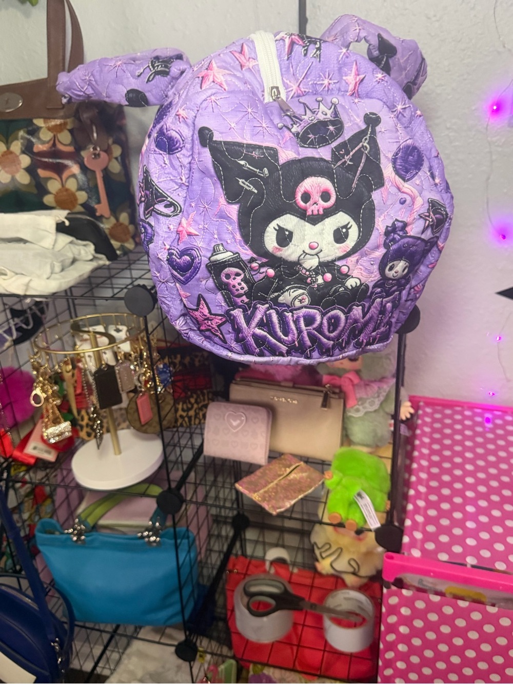 Kuromi Purple Quilted Duffel Bag - Picture 5 of 6